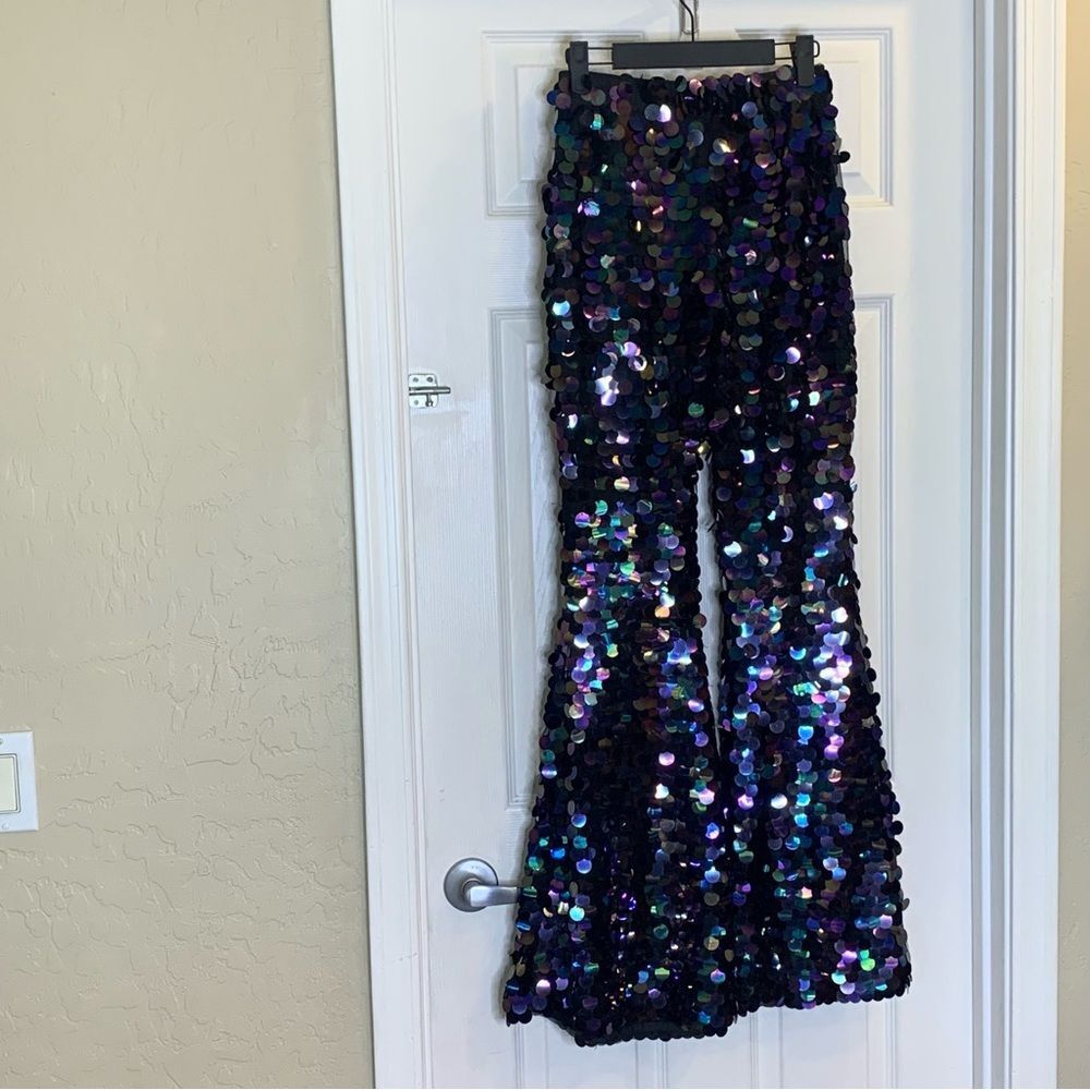 Current Mood by Dolls Kill Lights of Lust Flare Pants Size Small - Picture 4 of 12